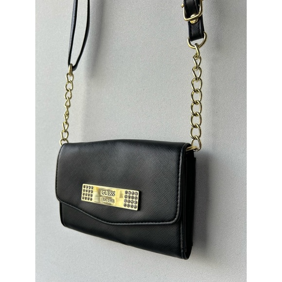 GUESS | black and gold shoulder bag/ wallet - Picture 3 of 11
